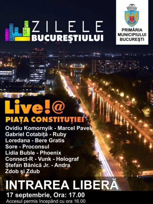 De Zilele Bucureştiului, Primăria Capitalei îşi deschide porţile - Tururi ghidate, proiecţii de film, concerte, activităţi pentru copii şi masa comunităţii