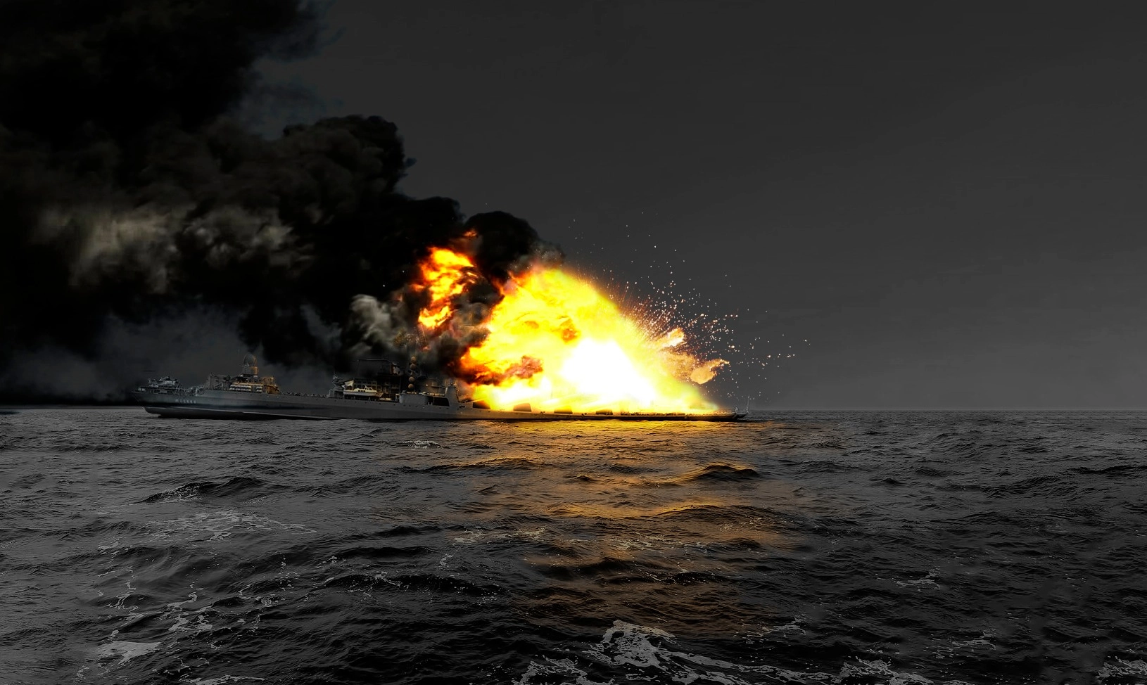 Cea mai grea înfrângere a rușilor la Marea Neagră - Rușii recunosc, din greșeală, că nava Moskva a fost scufundată de Ucraina