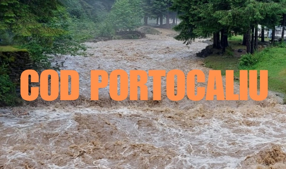 Fenomene hidrologice periculoase! INHGA a emis Cod portocaliu de inundații în două județe, alte 11 sub Cod galben (harta)