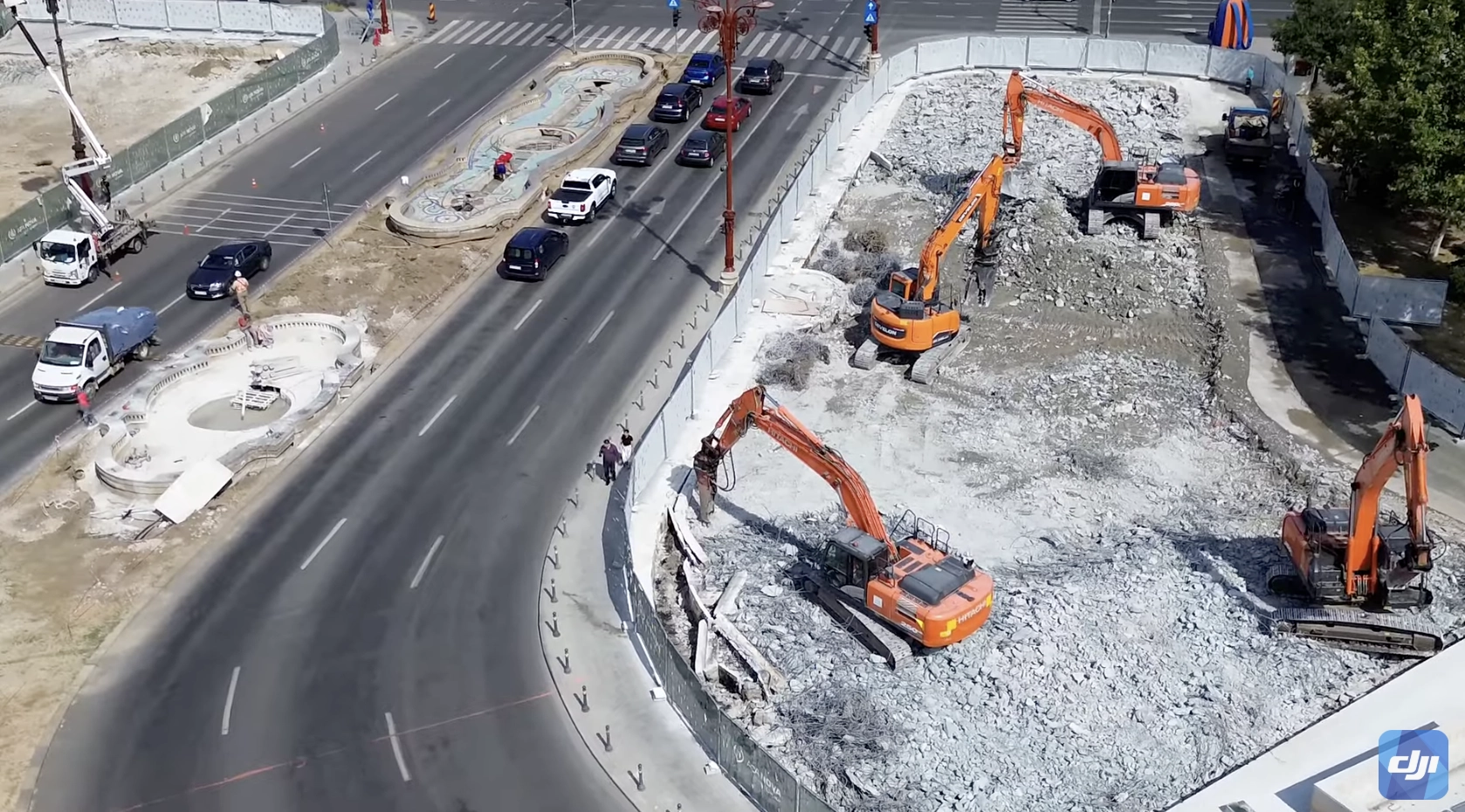 Avansează lucrările la Planșeul Unirii: A patra secțiune a noii plăci de beton a fost turnată