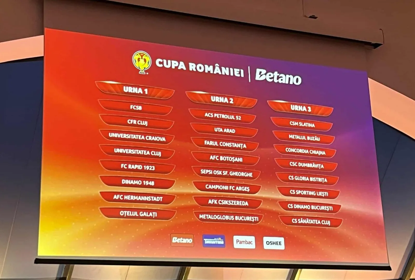 Grupele și programul din Cupa României. Derby între Universitatea Craiova și FCSB