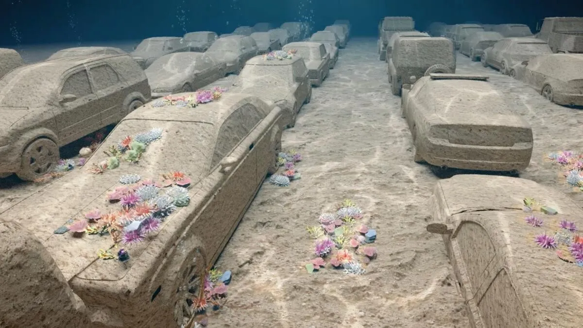 Habitat marin - masini de beton