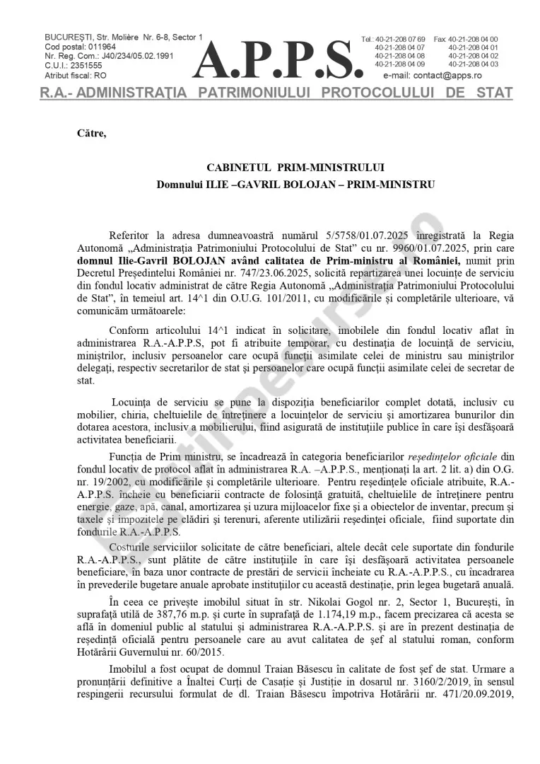 Atribuire resedinta GOGOL