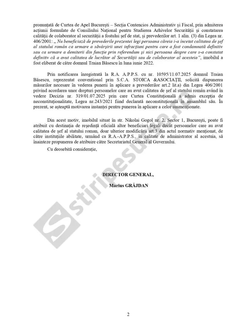 Atribuire resedinta GOGOL