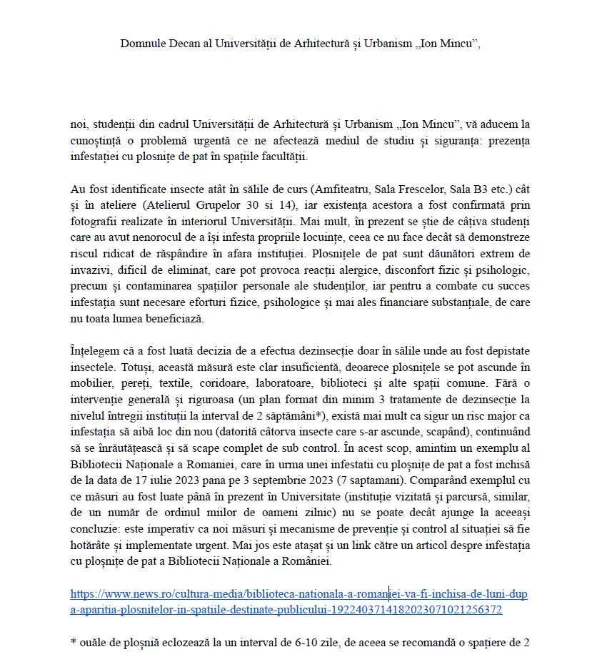 petitie studenti
