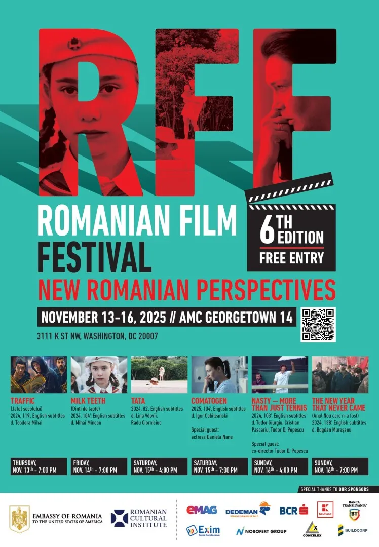 La Washington începe cel mai mare festival de film românesc din Statele Unite: propunerea României pentru Oscar va deschide evenimentul