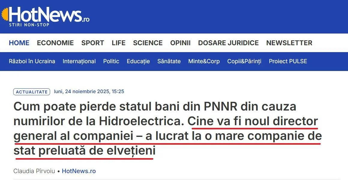 hidroelectrica, hotnews