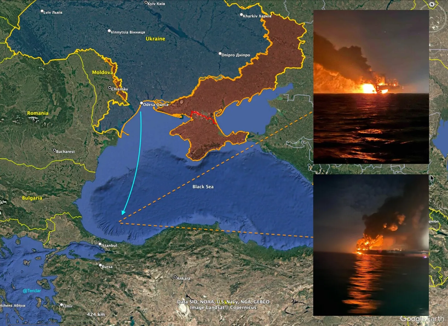 Lovituri puternice la Marea Neagră: vizate sunt navele rusești sub acoperire