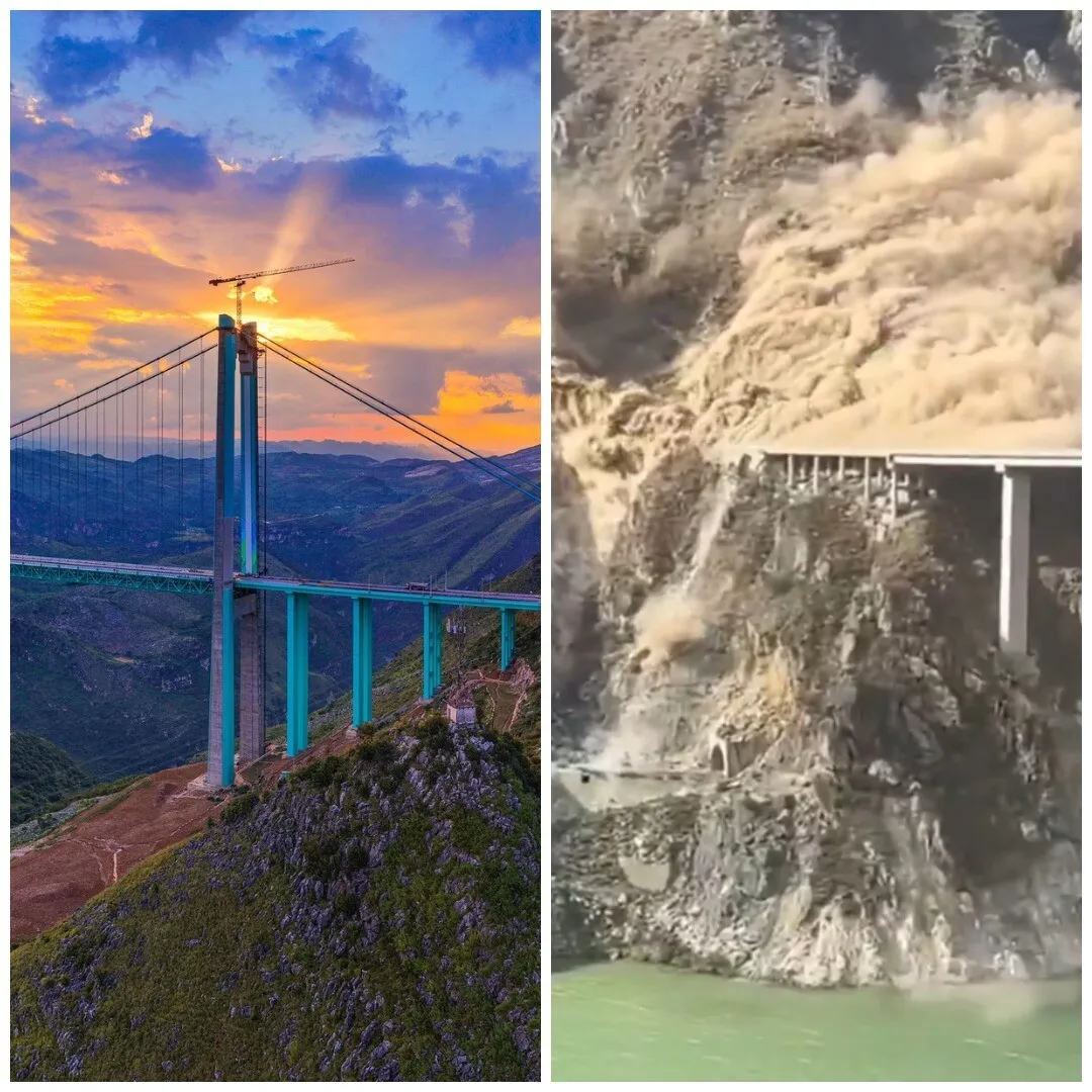 VIDEO S-a prăbușit cel mai înalt pod din lume: Chinezii se lăudau că l-au construit în doar 3 ani și acum este praf și pulbere