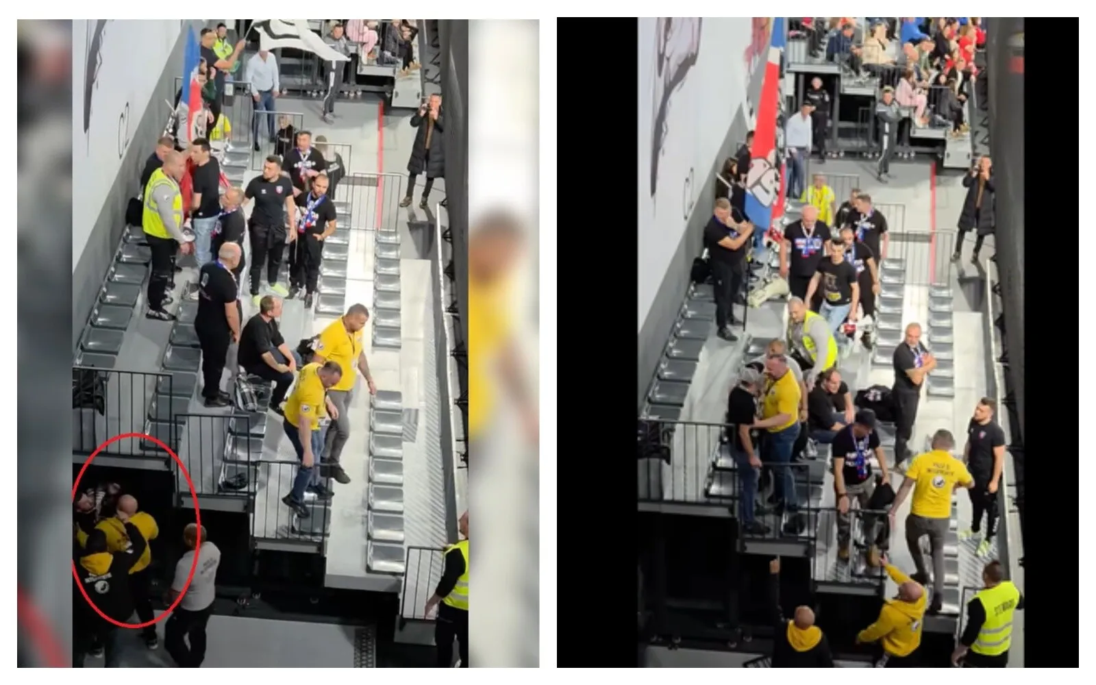 VIDEO Scandal uriaș la derby-ul Gloria - Râmnicu Vâlcea. Un suporter a fost lovit de un bărbat de la firma de pază