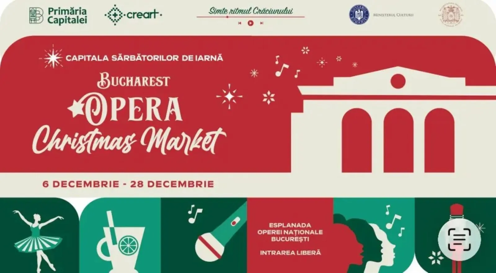 Se deschide Târgul de Crăciun organizat pe Esplanada Operei Naţionale Bucureşti