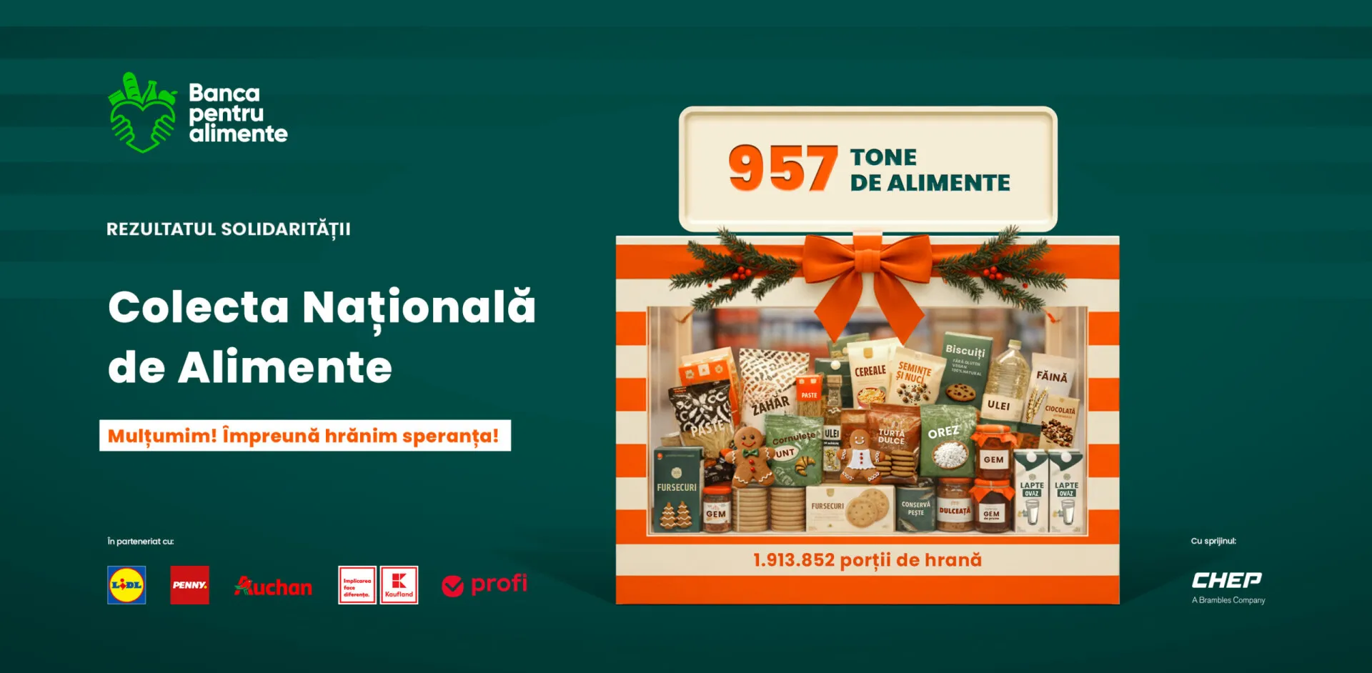 Peste 136.000 de persoane vulnerabile au primit sprijin prin Colecta Națională de Alimente de Crăciun