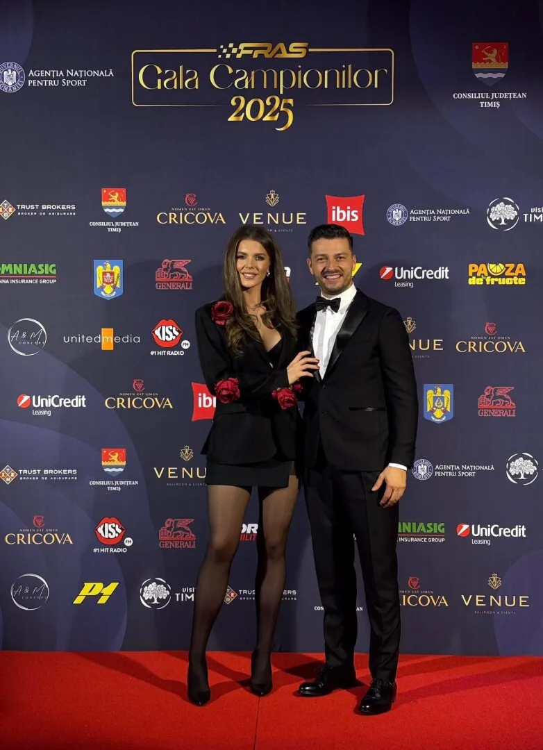 Octavian Ciovică și viitoarea sa soție, Miruna