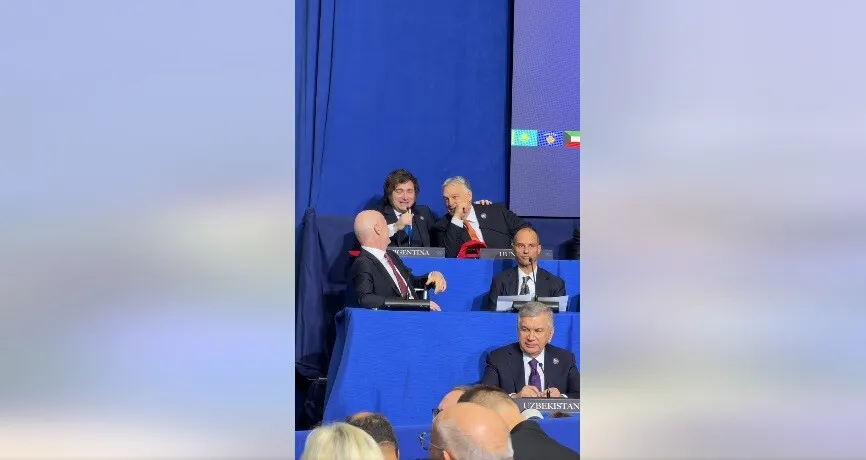 VIDEO Show neașteptat la Consiliul Păcii. Cum s-au distrat Javier Milei și Viktor Orban: 'Dacă continuăm așa, ne vor despărți'