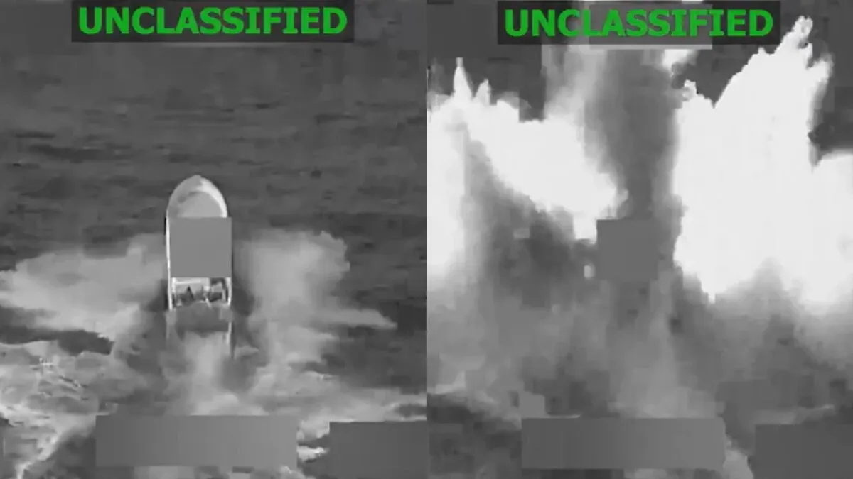 VIDEO Americanii trag în tot ce mișcă în Pacific: Momentul în care distrug o navă suspectă de trafic de droguri