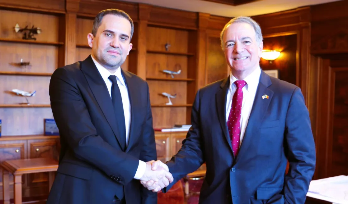 FOTO Ministrul Transporturilor, Ciprian Șerban, întâlnire cu Darryl Nirenberg, Ambasadorul SUA în România: Am reliefat rolul Portului Constanţa ca hub logistic strategic la Marea Neagră