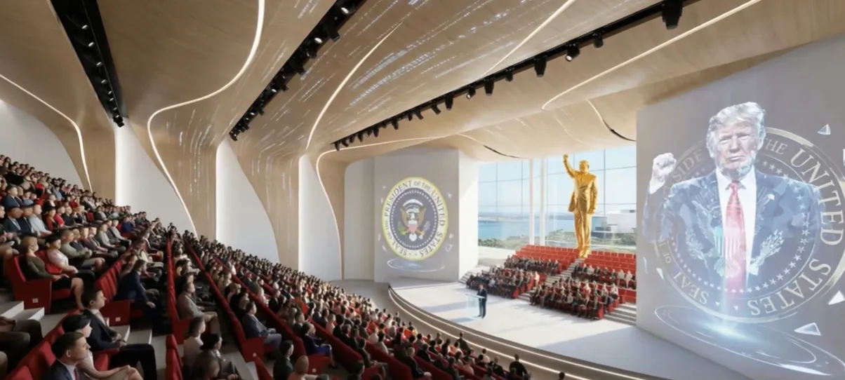 VIDEO Donald Trump își face două statui din aur. Vor fi expuse în viitoarea Bibliotecă Prezidențială/ Proiectul este conceput ca un zgârie-nori