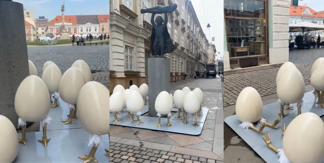 După jungla urbană, Dominic Fritz lovește din nou - Ouă cu picioare de metal și pene, la Târgul de Paști din Timișoara