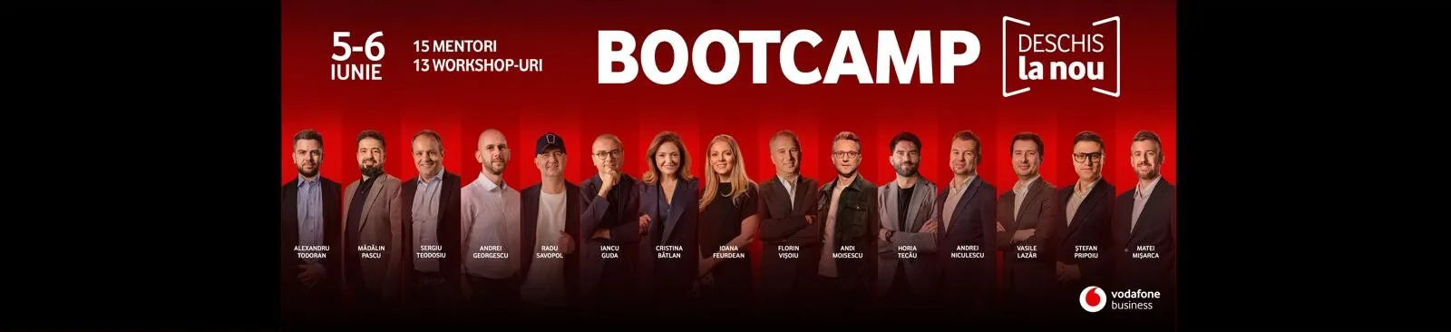 Vodafone Business lansează o nouă ediție a Bootcamp-ului Deschis la Nou: 2 zile de mentorat, 15 experți, 300 de antreprenori