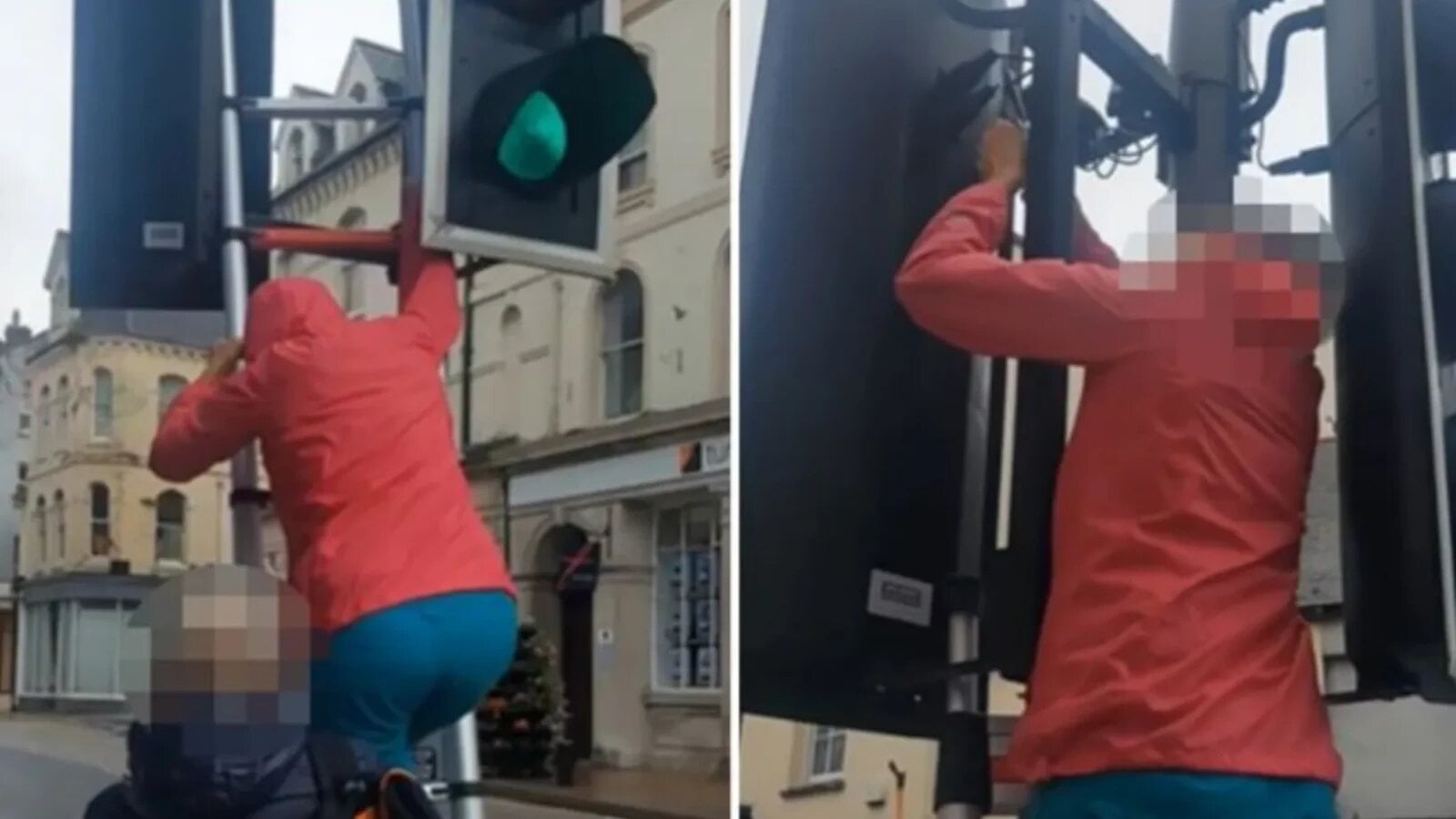 VIDEO De ce au urcat doi pensionari conspiraționiști pe un semafor și au tăiat cablurile. Este de-a dreptul halucinant ce credeau că se află în interior