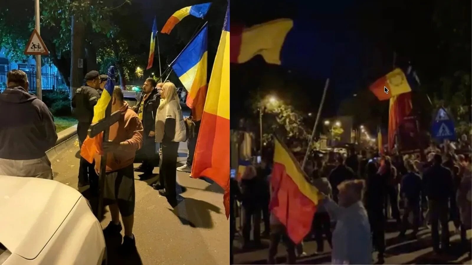 VIDEO Peste 300 de oameni protestează în fața Arestului Central după ce Călin Georgescu a fost arestat
